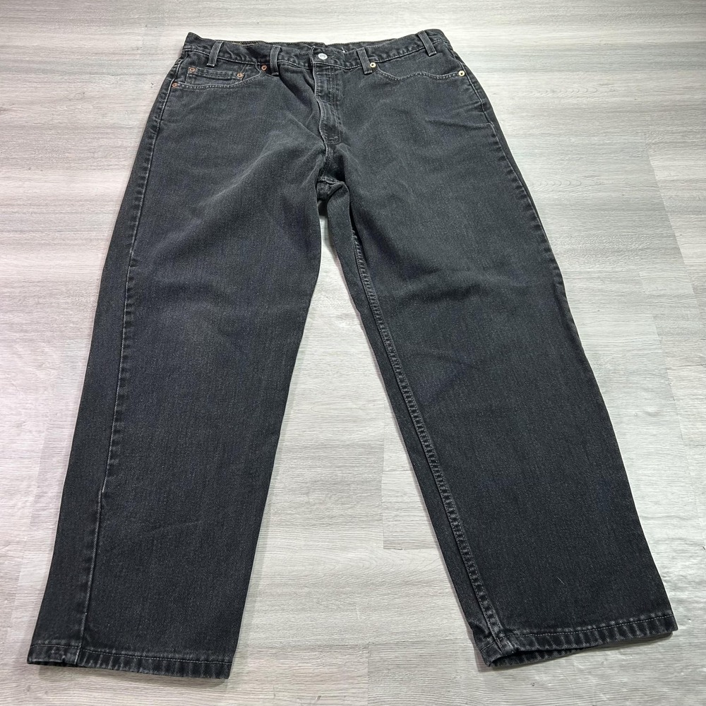 VINTAGE Levis 550 Jeans Mens 40x30 Gray Relaxed Tapered Denim Made USA 90s